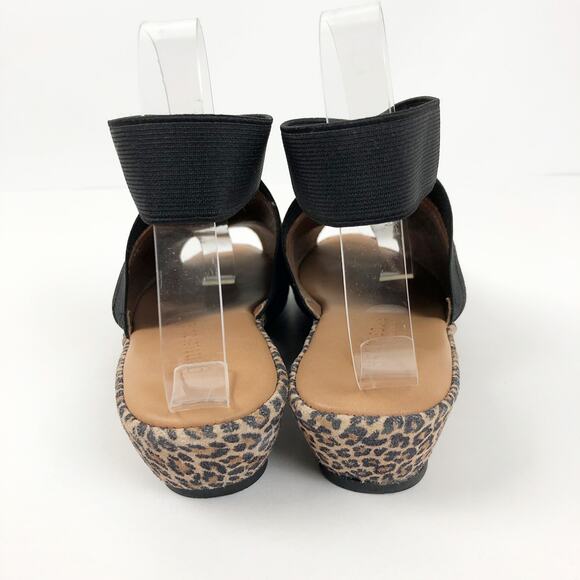 GENTLE SOULS KENNETH COLE Lily Sandal X Cross Elastic 7.5 Tan Fossil Leopard NIB - Picture 9 of 11